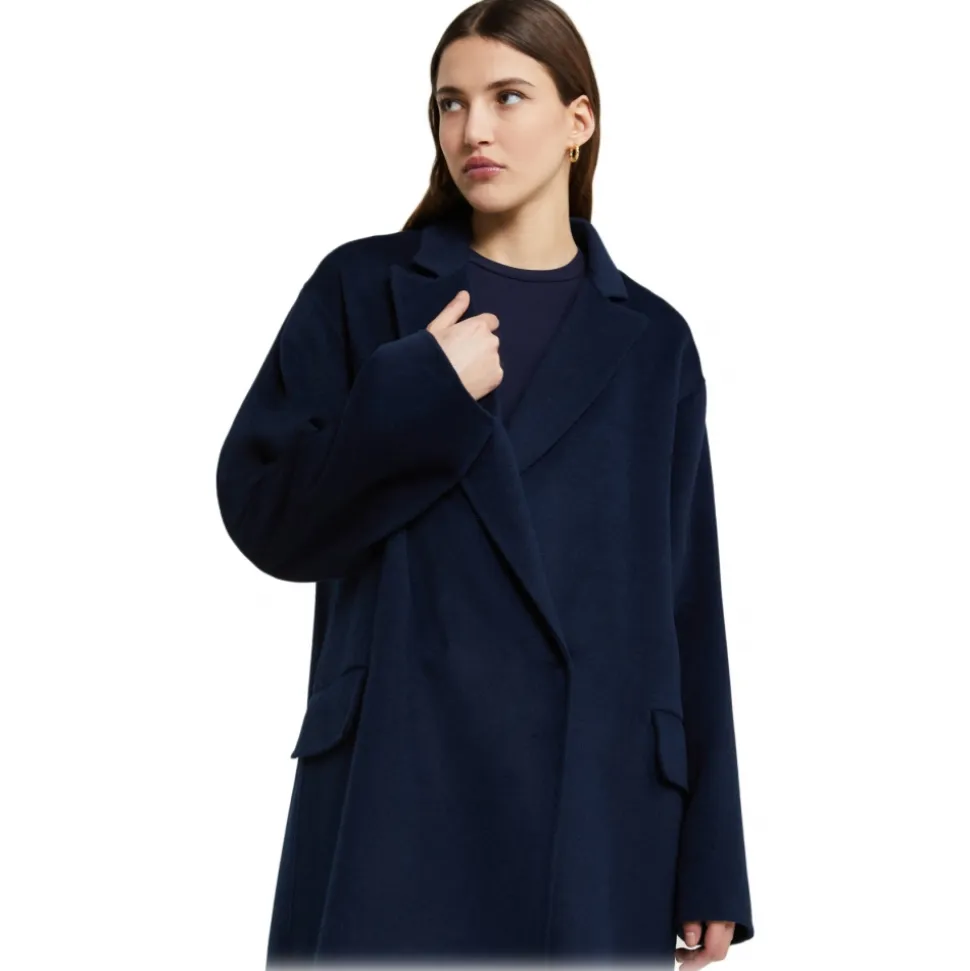 Ottod'Ame - Long Double-Breasted Unlined Coat - Blue - Jacket - Luxury Exclusive Collection - Avvenice