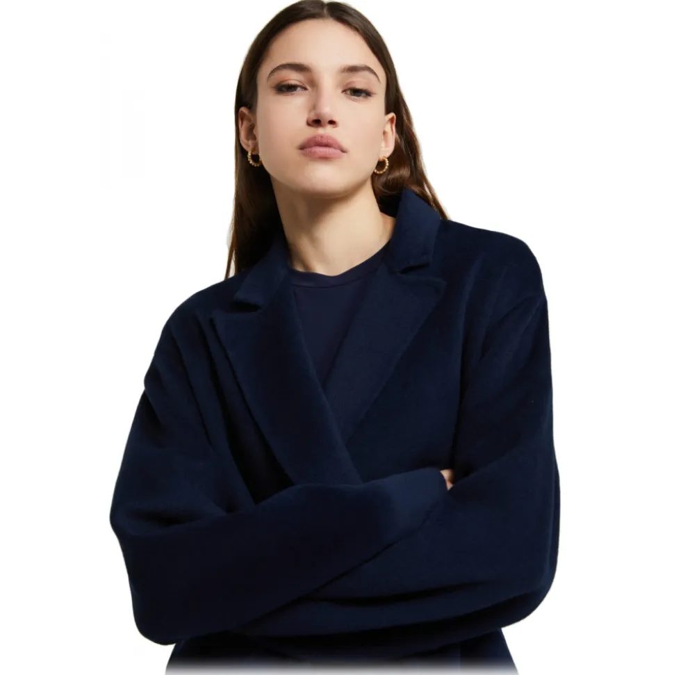 Ottod'Ame - Long Double-Breasted Unlined Coat - Blue - Jacket - Luxury Exclusive Collection - Avvenice