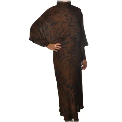 Ottod'Ame - Long Dress in Animalier Pattern - Brown - Dresses - Luxury Exclusive Collection - Avvenice