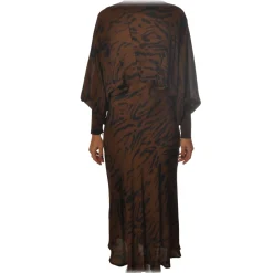 Ottod'Ame - Long Dress in Animalier Pattern - Brown - Dresses - Luxury Exclusive Collection - Avvenice