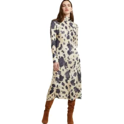 Ottod'Ame - Long Dress in Abstract Fantasy - White/Grey - Dresses - Luxury Exclusive Collection - Avvenice