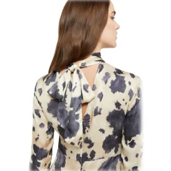 Ottod'Ame - Long Dress in Abstract Fantasy - White/Grey - Dresses - Luxury Exclusive Collection - Avvenice