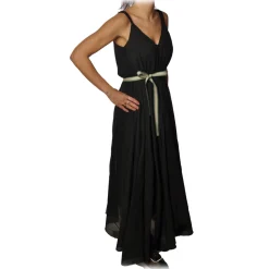 Ottod'Ame - Long Dress in Cotton Fabric - Black - Dresses - Luxury Exclusive Collection - Avvenice