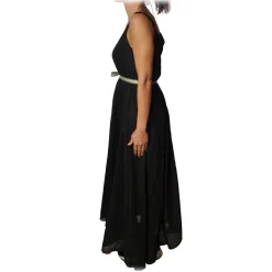 Ottod'Ame - Long Dress in Cotton Fabric - Black - Dresses - Luxury Exclusive Collection - Avvenice