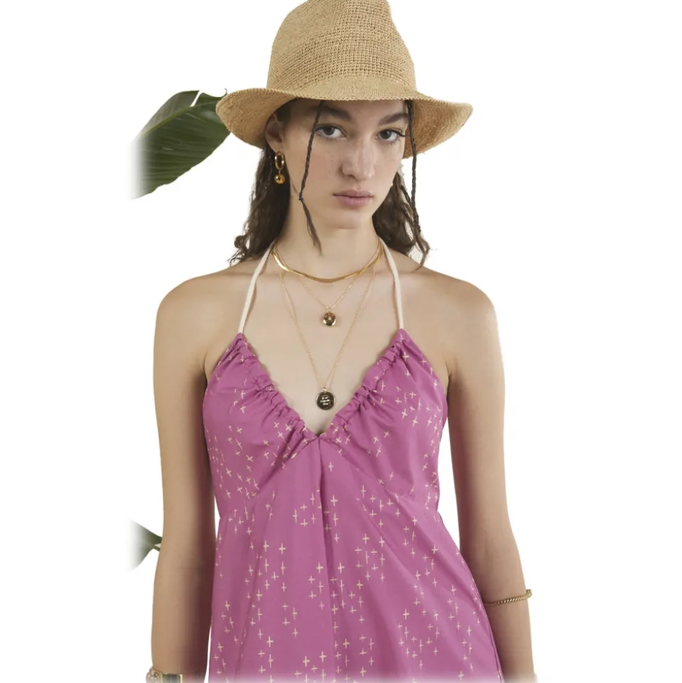 Ottod'Ame - Long Dress in Floral Pattern - Pink - Dresses - Luxury Exclusive Collection - Avvenice