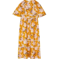 Ottod'Ame - Long Dress in Floral Pattern Cotton - Orange - Dresses - Luxury Exclusive Collection - Avvenice