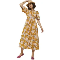 Ottod'Ame - Long Dress in Floral Pattern Cotton - Orange - Dresses - Luxury Exclusive Collection - Avvenice