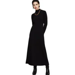 Ottod'Ame - Long Dress in Stretch Jersey - Black - Dresses - Luxury Exclusive Collection - Avvenice