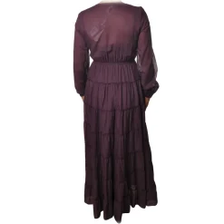 Ottod'Ame - Long Dress with Flounces - Purple - Dresses - Luxury Exclusive Collection - Avvenice