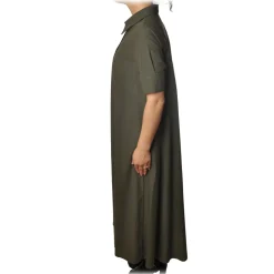 Ottod'Ame - Long Dress with Buttons - Military Green - Dresses - Luxury Exclusive Collection - Avvenice