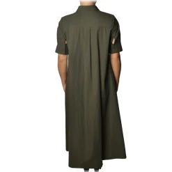 Ottod'Ame - Long Dress with Buttons - Military Green - Dresses - Luxury Exclusive Collection - Avvenice