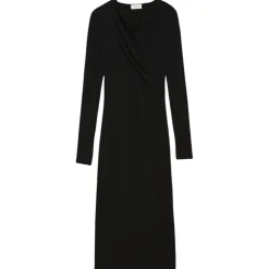 Ottod'Ame - Long Dress with Drapes and Dences - Black - Dresses - Luxury Exclusive Collection - Avvenice