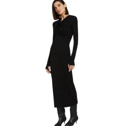 Ottod'Ame - Long Dress with Drapes and Dences - Black - Dresses - Luxury Exclusive Collection - Avvenice