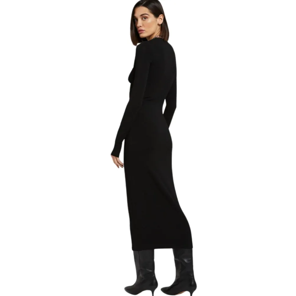 Ottod'Ame - Long Dress with Drapes and Dences - Black - Dresses - Luxury Exclusive Collection - Avvenice