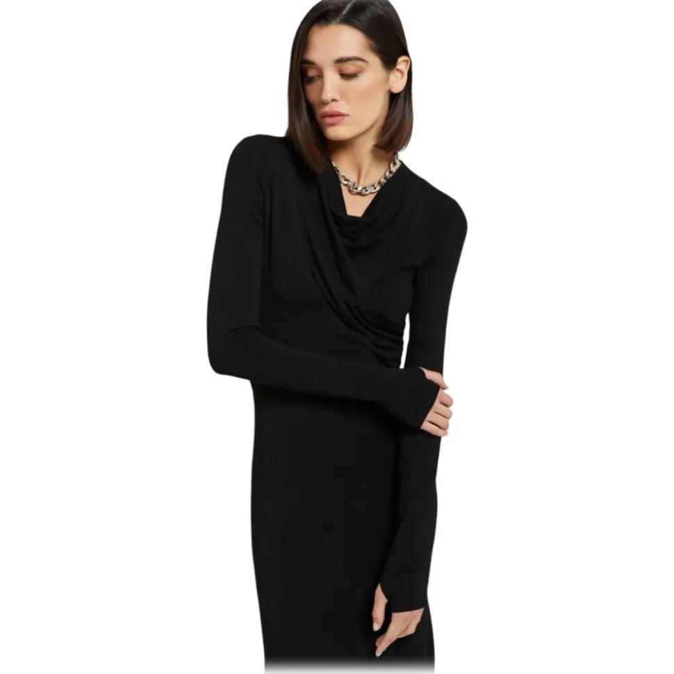 Ottod'Ame - Long Dress with Drapes and Dences - Black - Dresses - Luxury Exclusive Collection - Avvenice