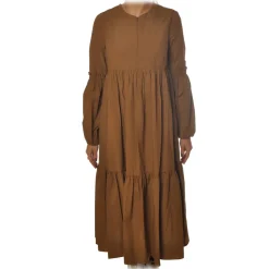 Ottod'Ame - Long Dress with Flounces - Caramel - Dresses - Luxury Exclusive Collection - Avvenice