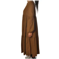 Ottod'Ame - Long Dress with Flounces - Caramel - Dresses - Luxury Exclusive Collection - Avvenice