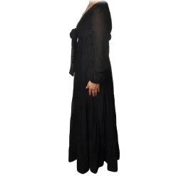 Ottod'Ame - Long Dress with Flounces - Black - Dresses - Luxury Exclusive Collection - Avvenice