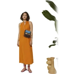 Ottod'Ame - Long Rodeo Style Dress - Orange - Dresses - Luxury Exclusive Collection - Avvenice