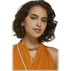 Ottod'Ame - Long Rodeo Style Dress - Orange - Dresses - Luxury Exclusive Collection - Avvenice