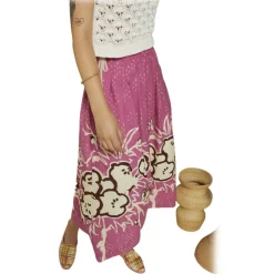 Ottod'Ame - Long Skirt in Floral Fantasy - Pink - Skirt - Luxury Exclusive Collection - Avvenice