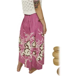 Ottod'Ame - Long Skirt in Floral Fantasy - Pink - Skirt - Luxury Exclusive Collection - Avvenice