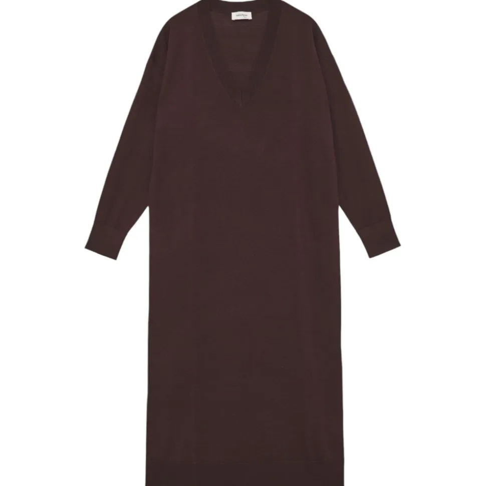 Ottod'Ame - Merino Wool Long Dress - Brown - Dresses - Luxury Exclusive Collection - Avvenice
