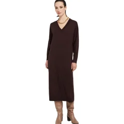 Ottod'Ame - Merino Wool Long Dress - Brown - Dresses - Luxury Exclusive Collection - Avvenice
