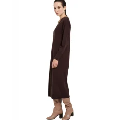 Ottod'Ame - Merino Wool Long Dress - Brown - Dresses - Luxury Exclusive Collection - Avvenice