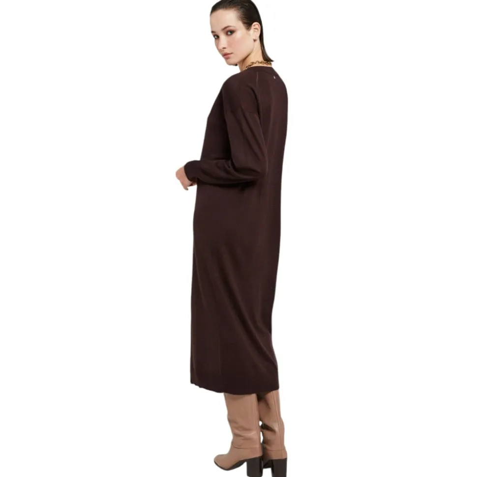 Ottod'Ame - Merino Wool Long Dress - Brown - Dresses - Luxury Exclusive Collection - Avvenice