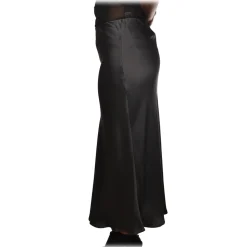 Ottod'Ame - Midi Skirt Satin Effect - Smoke - Skirt - Luxury Exclusive Collection - Avvenice