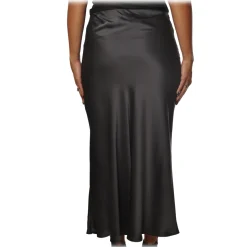 Ottod'Ame - Midi Skirt Satin Effect - Smoke - Skirt - Luxury Exclusive Collection - Avvenice
