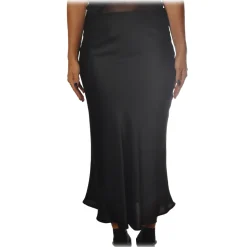 Ottod'Ame - Midi Skirt Satin Effect - Black - Skirt - Luxury Exclusive Collection - Avvenice