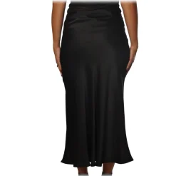 Ottod'Ame - Midi Skirt Satin Effect - Black - Skirt - Luxury Exclusive Collection - Avvenice