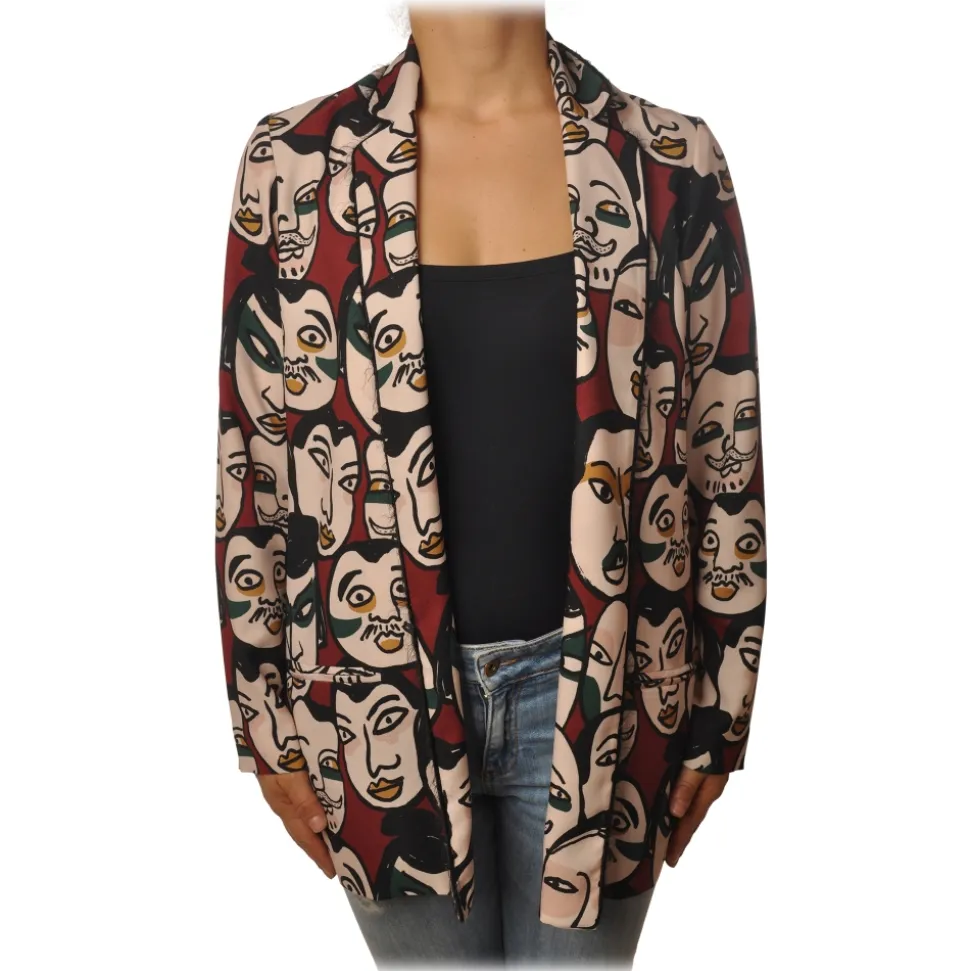 Ottod'Ame - Multicolor Pattern Jacket - Bordeaux - Jacket - Luxury Exclusive Collection - Avvenice