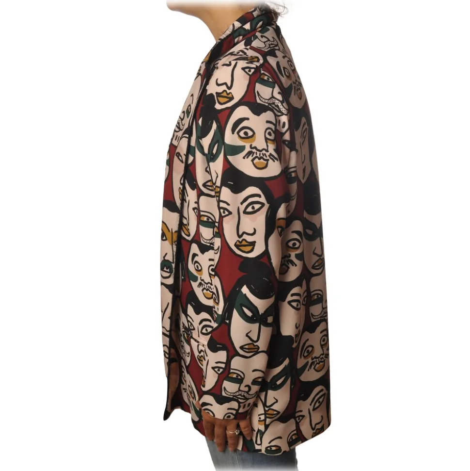 Ottod'Ame - Multicolor Pattern Jacket - Bordeaux - Jacket - Luxury Exclusive Collection - Avvenice