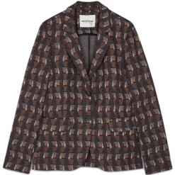 Ottod'Ame - Optical Pattern Waisted Jacket - Brown - Jacket - Luxury Exclusive Collection - Avvenice