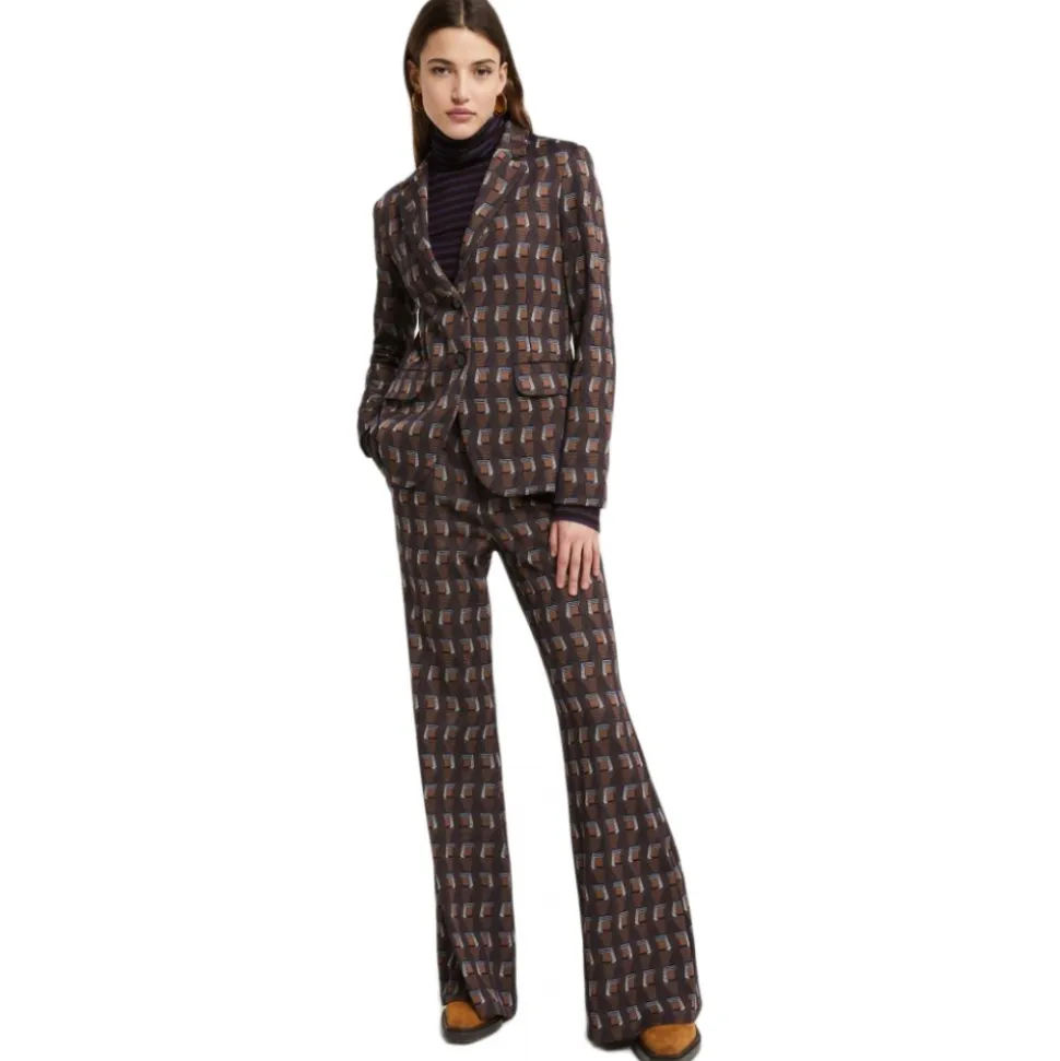 Ottod'Ame - Optical Pattern Waisted Jacket - Brown - Jacket - Luxury Exclusive Collection - Avvenice