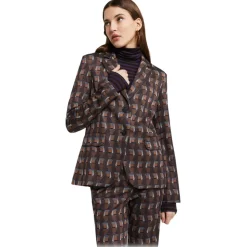 Ottod'Ame - Optical Pattern Waisted Jacket - Brown - Jacket - Luxury Exclusive Collection - Avvenice