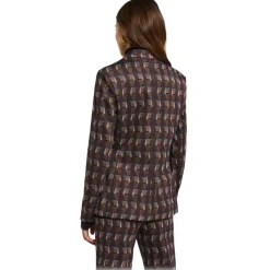 Ottod'Ame - Optical Pattern Waisted Jacket - Brown - Jacket - Luxury Exclusive Collection - Avvenice