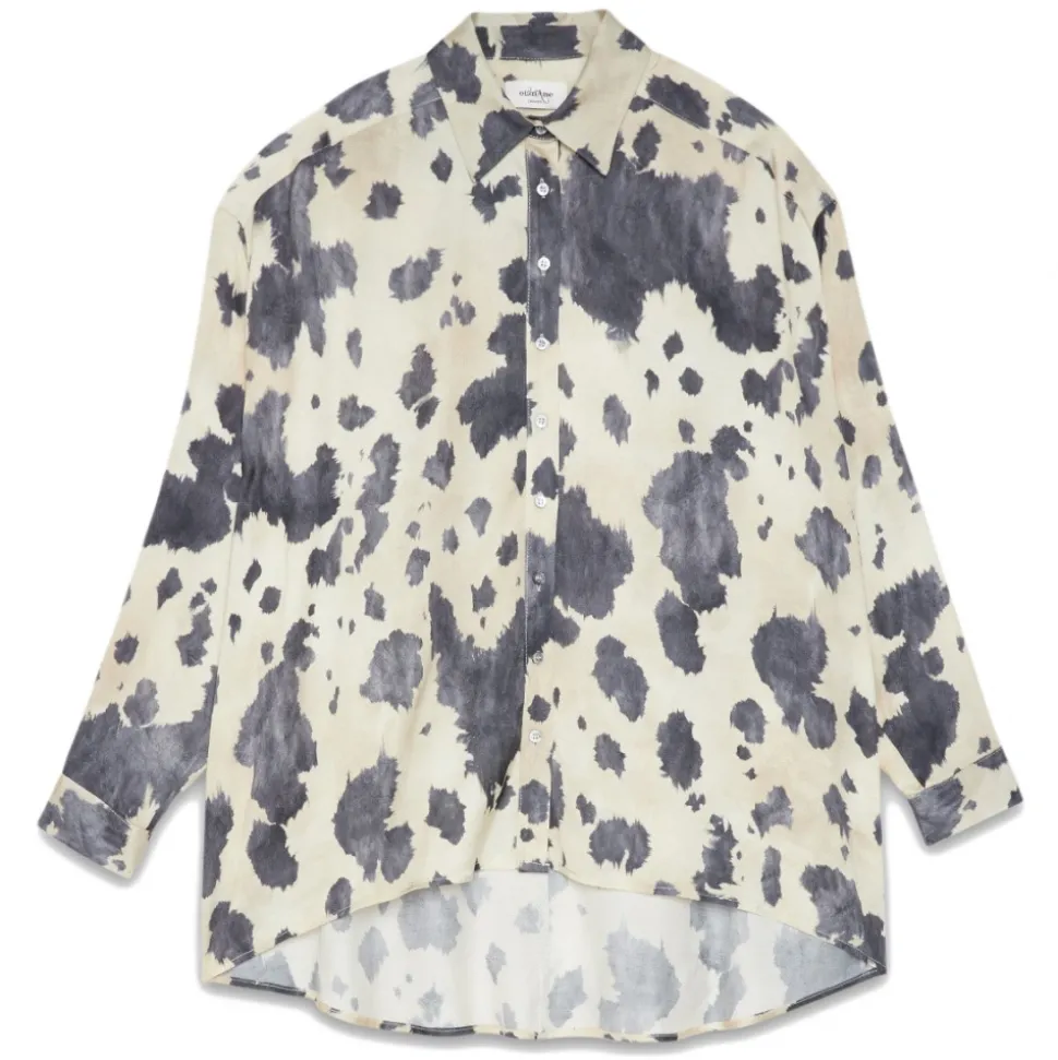 Ottod'Ame - Oversized Shirt in Abstract Pattern - White/Grey - Shirt - Luxury Exclusive Collection - Avvenice