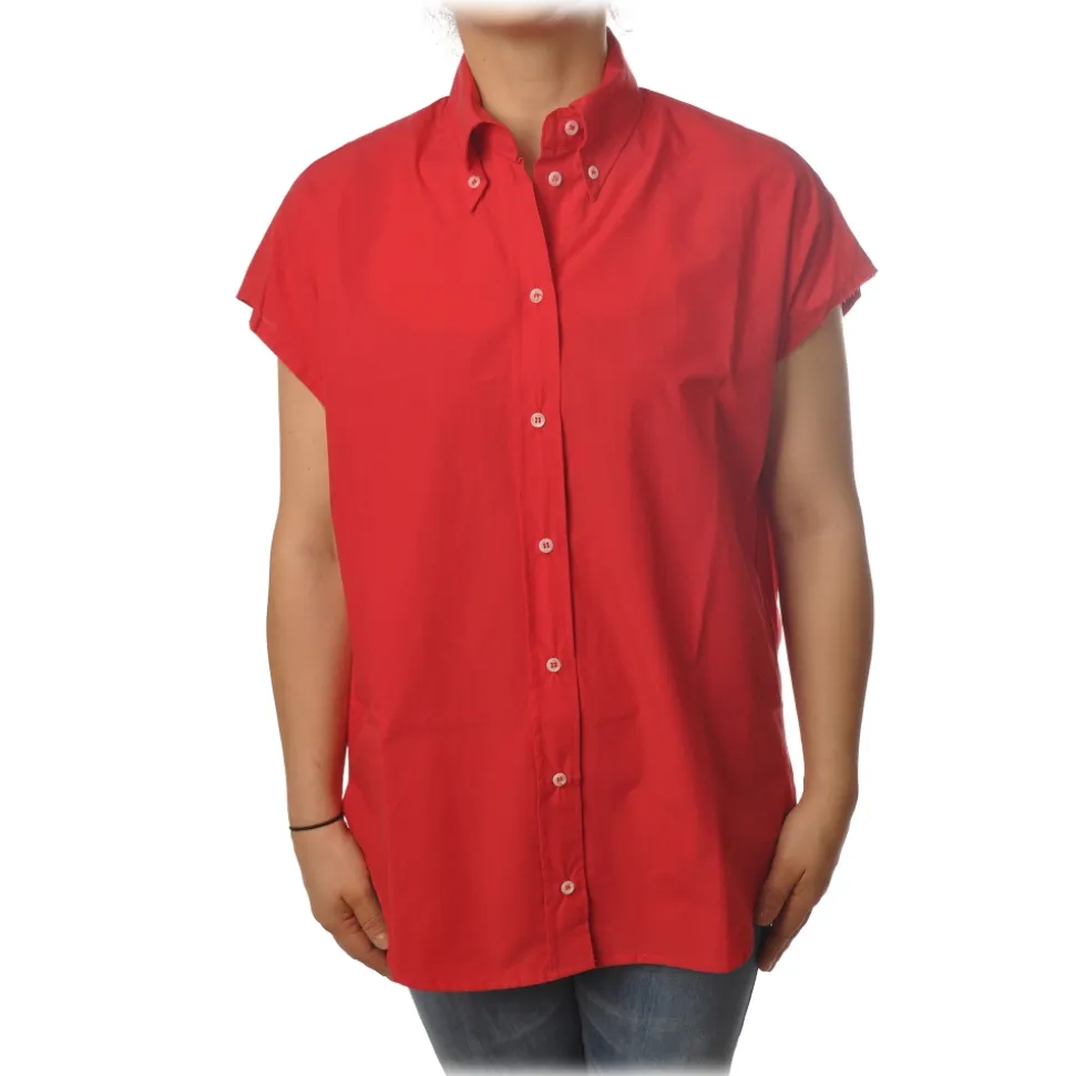 Ottod'Ame - Oversized Sleeveless Shirt - Red - Shirt - Luxury Exclusive Collection - Avvenice
