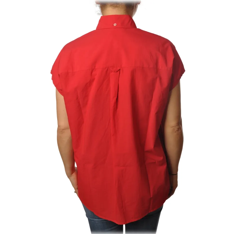 Ottod'Ame - Oversized Sleeveless Shirt - Red - Shirt - Luxury Exclusive Collection - Avvenice