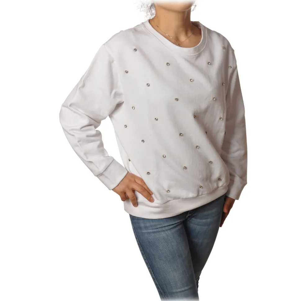 Ottod'Ame - Oversized Sweatshirt with Bezel - White - Sweatshirt - Luxury Exclusive Collection - Avvenice