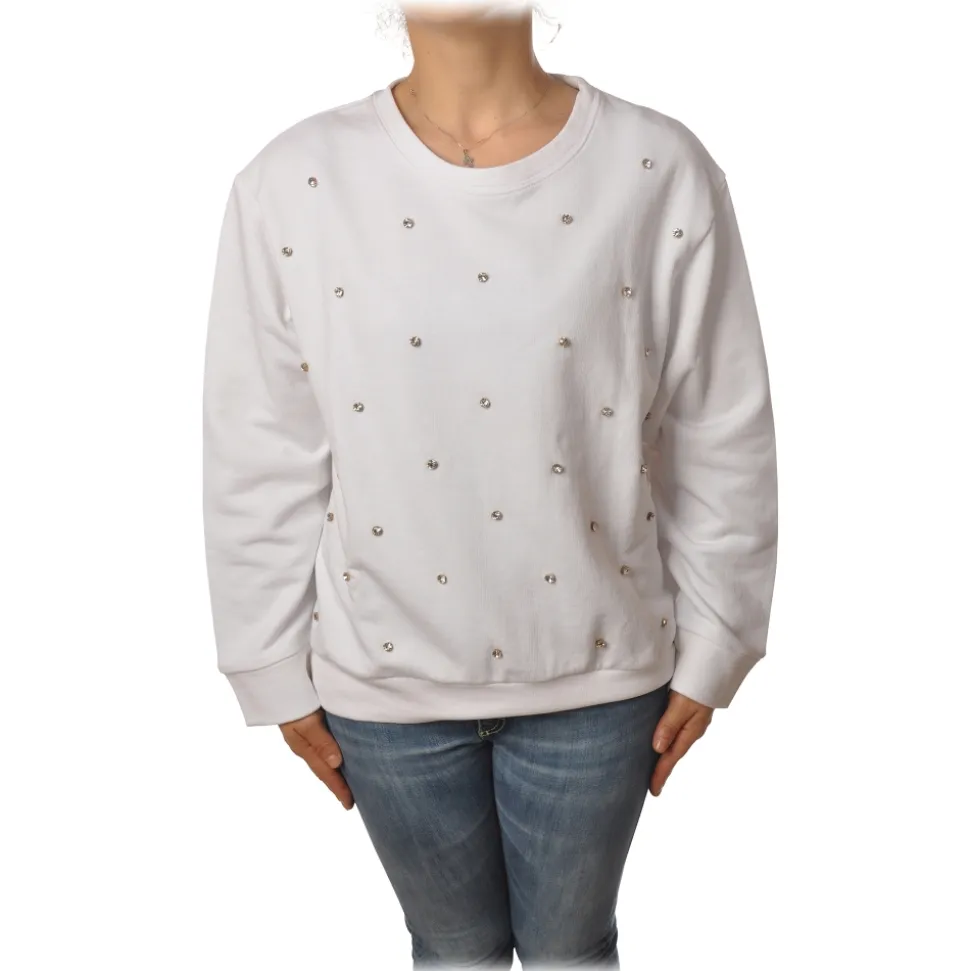 Ottod'Ame - Oversized Sweatshirt with Bezel - White - Sweatshirt - Luxury Exclusive Collection - Avvenice