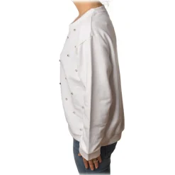 Ottod'Ame - Oversized Sweatshirt with Bezel - White - Sweatshirt - Luxury Exclusive Collection - Avvenice