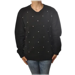 Ottod'Ame - Oversized Sweatshirt with Bezel - Black - Sweatshirt - Luxury Exclusive Collection - Avvenice