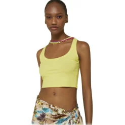 Ottod'Ame - Ribbed Short Tank Top - Lime - Top - Luxury Exclusive Collection - Avvenice