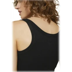 Ottod'Ame - Ribbed Short Tank Top - Black - Top - Luxury Exclusive Collection - Avvenice