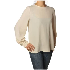 Ottod'Ame - Round-Neck Shirt with Long Sleeve - Vanilla - Shirt - Luxury Exclusive Collection - Avvenice